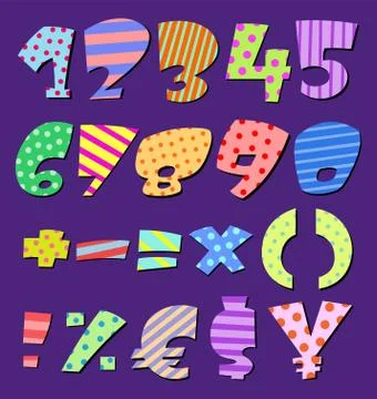 Comic numbers Stock Illustration
