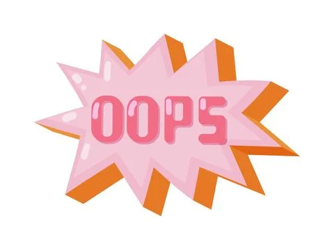 Comic OOPS word in colorful explosion bubble Illustrazione stock