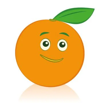 Comic Orange Smiling Face Stock Illustration