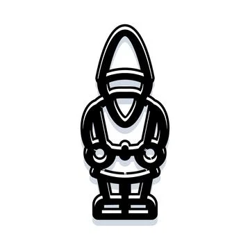 Comic outline figure representing a garden gnome icon Stock Illustration