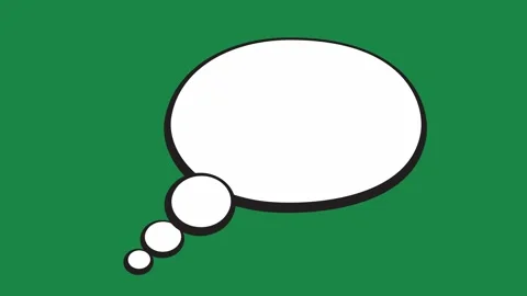 Comic Oval Dialogue Bubble with Circle Tail 2D Animation on Green Screen Stock Footage 336578573