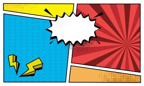 Comic page abstract colorful background template vector Illustrazione stock