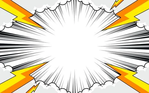 Comic page with black lines isolated on a white background. Template with a.. イラスト素材
