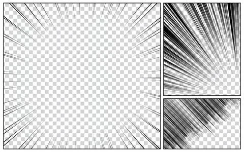 Comic page frame. Funny superhero comics book empty pages with radial lines.. Stock Illustration