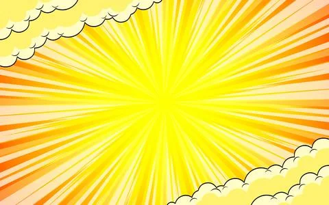 Comic page with rays and halftone effects on a pop art style radial backgro.. Illustrazione stock