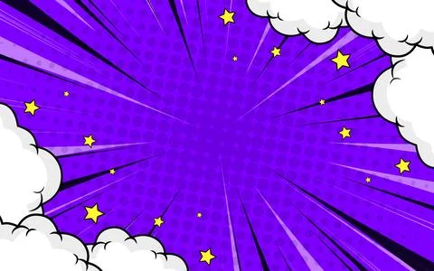 Comic page with rays and halftone effects on a pop art style radial backgro.. Stock Illustration