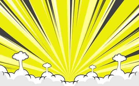 Comic page with rays and halftone effects on a pop art style radial backgro.. 스톡 일러스트