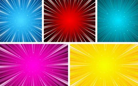 Comic page template with rays, radial, halftone, and dot effects in various.. Stock Illustration