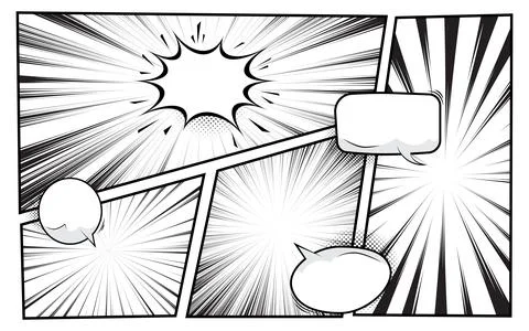 Comic panel background with cloud speech bubble Stock Illustration