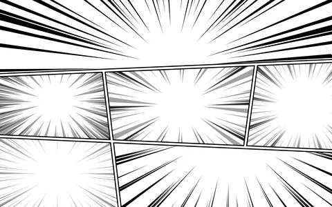 Comic panel background with radial burst effect. Stock Illustration