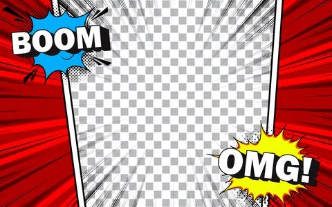 Comic panel background with radial burst effect. Stock Illustration