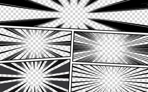 Comic panel background with radial effect. vector illustration Stock Illustration