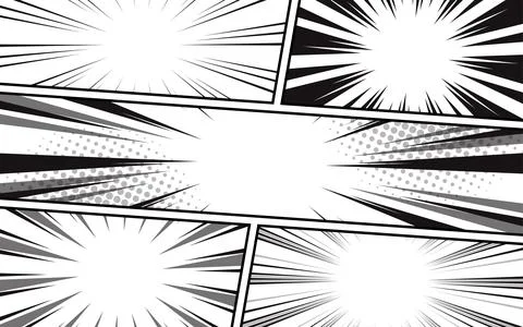 Comic panel black and white color background. vector illustration Stock Illustration