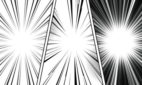 Comic panel with black and white background Stock Illustration