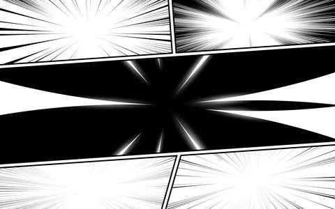 Comic panel black and white background Stockillustratie