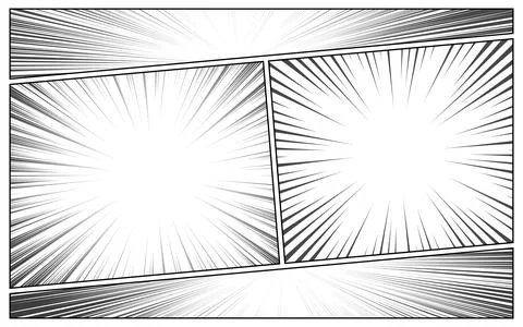 Comic panel black and white background Stock Illustration