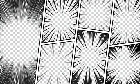 Comic panel with blank set. vector illustration Stock Illustration