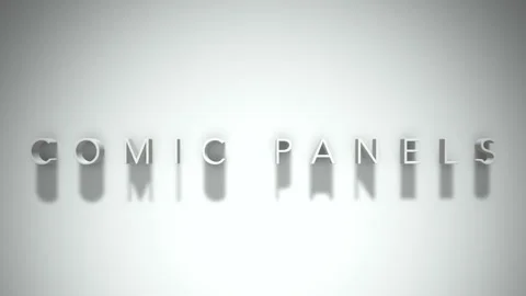 Comic panels 3D title animation white text on a white background 스톡 동영상 299747250