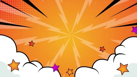 Comic panels book style pop art on orange background seamless 4k video Stock Footage 293046047