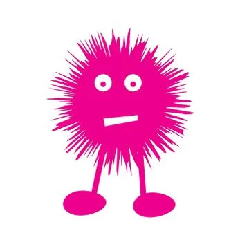 Comic pink figure with shocked expression 스톡 일러스트