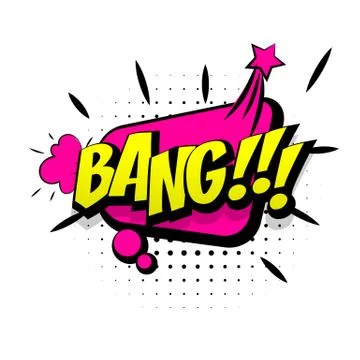 Comic pink sound effects pop art word bang Illustrazione stock