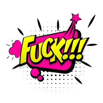 Comic pink sound effects pop art word fuck Stock Illustration