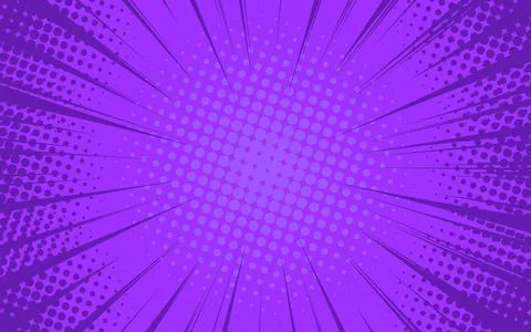 Comic pop art background with halftone dotted speed lines. Vector illustratio Illustrazione stock