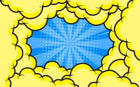 Comic pop art background with halftone dotted speed lines. Vector illustratio Stock Illustration
