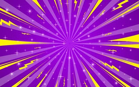 Comic pop art background. Vintage retro design. radial backdrop with halfto.. Stock Illustration