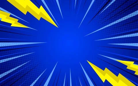 Comic pop art blank background with lightning effect. vector illustration Stock Illustration