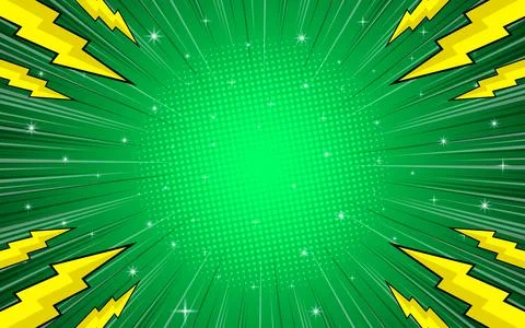 Comic pop art blank background with lightning effect Stock Illustration