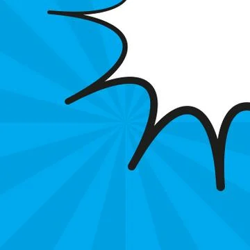 Comic pop art blue background with halftone shadows and clouds beams. Vector Illustrazione stock