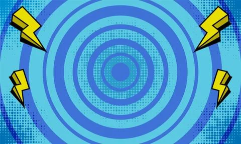 Comic pop art blue background with thunder concept 스톡 일러스트