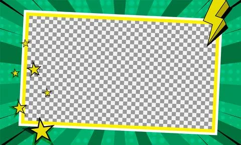 Comic pop art cartoon frame background with blank layout photos design Stock Illustration