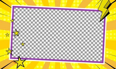 Comic pop art cartoon frame background with blank layout photos concept Stock Illustration