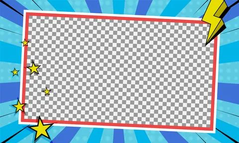 Comic pop art cartoon frame background with blank layout photos vector 스톡 일러스트
