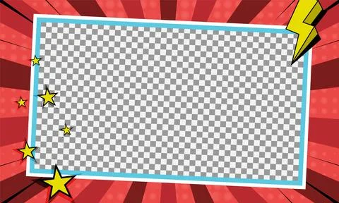 Comic pop art cartoon frame background with blank layout photos art 스톡 일러스트