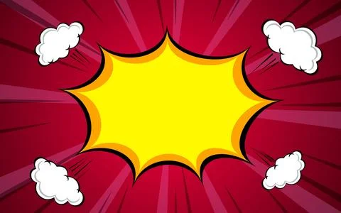 Comic pop art cloud bubble. Funny speech bubbles. Trendy Colorful retro vin.. Stock Illustration