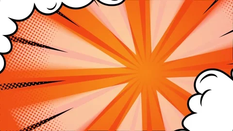 Comic pop art with dynamic rays and speech bubble designs seamless 4k video Stock Footage 293047640