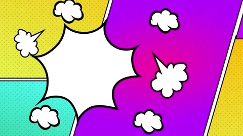 Comic pop art with dynamic speech bubble designs seamless 4k video background Stock Footage 293039467