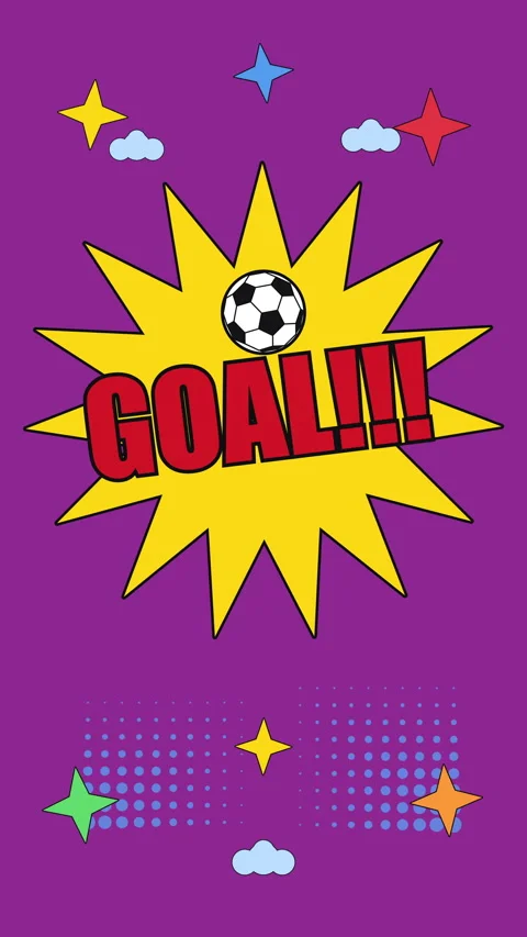 Comic Pop Art Goal Soccer Explosion Text world Stock Footage 337476792