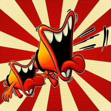 Comic pop art illustration of two megaphones Stock Illustration