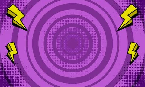 Comic pop art purple background with thunder vector イラスト素材