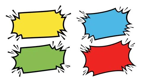Comic Pop Art Speech Bubble Burst Set for Sale Promotion Stock Illustration