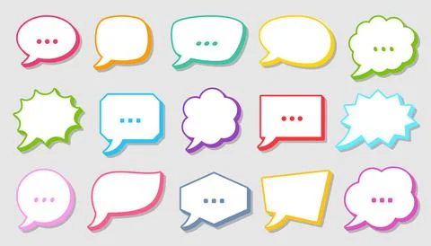 Comic pop art speech bubbles colorful retro frames Stock Illustration