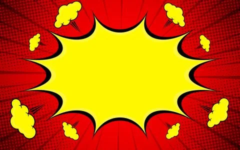 Comic Pop Art with Speech Bubbles on Colorful Background Stock Illustration