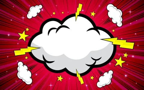 Comic Pop Art with Speech Bubbles on Colorful Background Stock Illustration