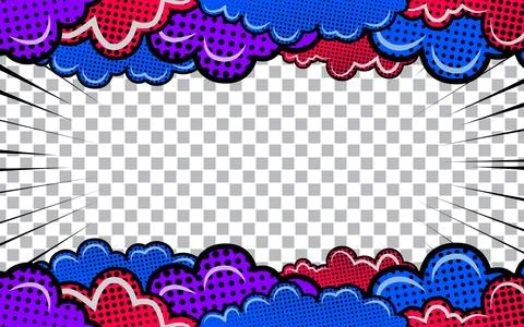 Comic pop art style background with halftones. Retro style vector cartoon i.. 库存插图