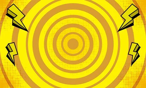 Comic pop art yellow background with thunder design 스톡 일러스트