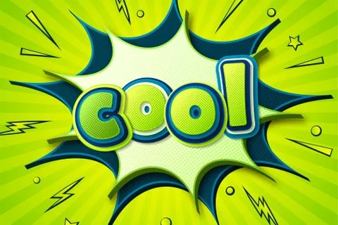 Comic poster with lettering Cool on thought bubble Stock-Illustration